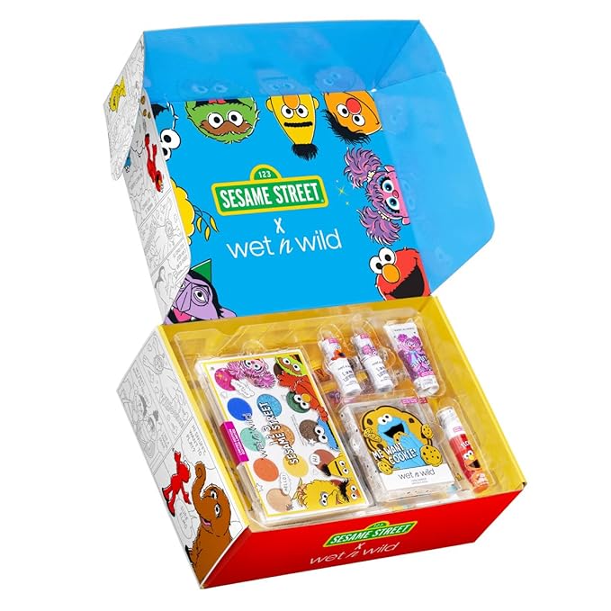 wet n wild Sesame Street Limited Edition PR Box - Makeup Set with Versatile Brushes, Vibrant Buildable & Blendable Palettes & Lip Glosses for Unique Looks, Cruelty-Free & Vegan-Velvo Beauty
