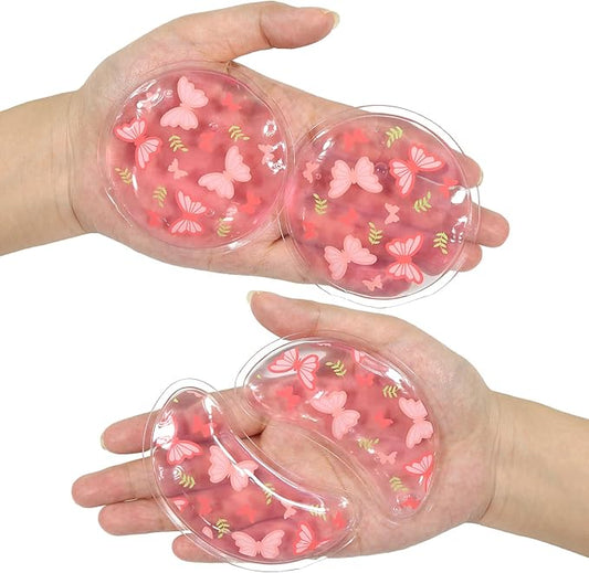 Gel Ice Pack Reusable Cooling Eye Pads and Under Patches,Eye Hot Cold Treatment for Redness,Pain Relief Relax (Butterflies)-Velvo Beauty