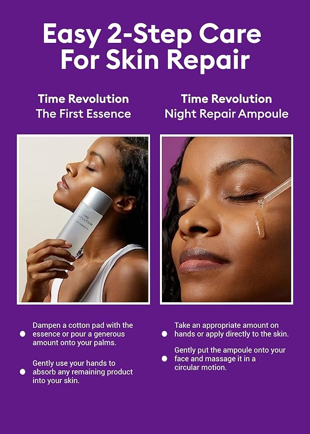 MISSHA Time Revolution Gift Set The First Essence 5X & Night Repair Ampoule 5X for Radiant, Youthful Skin-Velvo Beauty