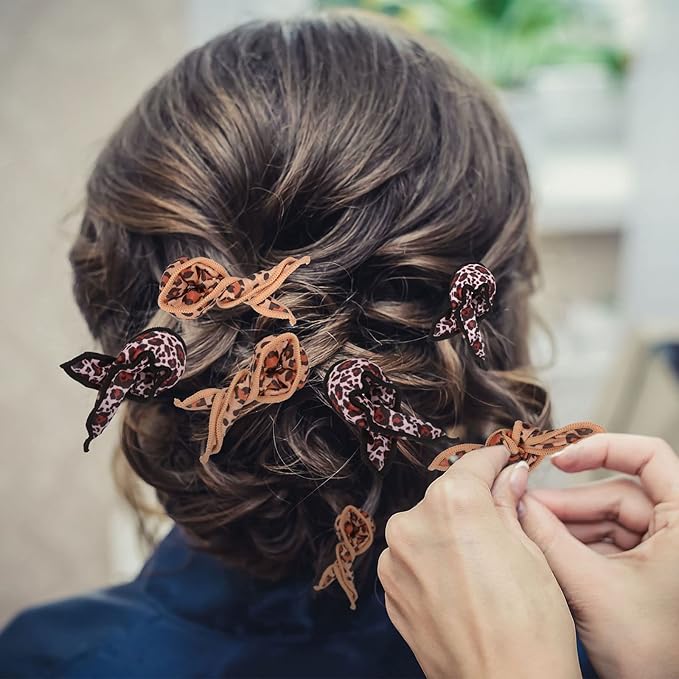 Bememo 40 Pieces Soft Curlers Hair Rollers Pillow Rollers for Hair Satin Sponge Curlers to Sleep in Overnight Heatless No Heat for Long Short Foam Rag Large Styling Tools(Leopard)-Velvo Beauty