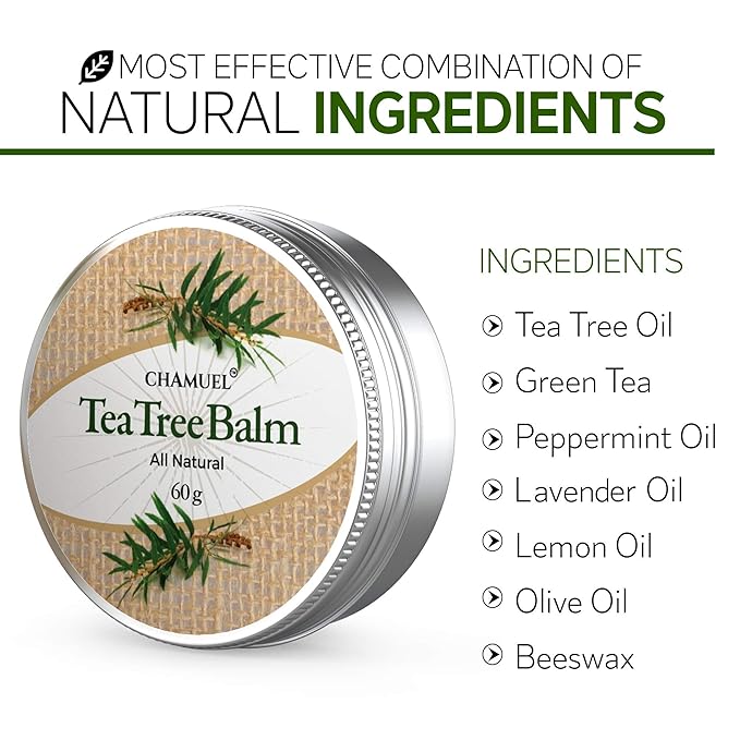Tea Tree Oil Balm -100% All Natural | Great Cream for Soothing Irritations like Rashes, Insect Bites, Folliculitis, Acne, Itches, Dry Heels, Cuticles, Saddle Sores and more!-Velvo Beauty