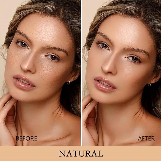 Air Cushion CC Cream Mushroom Head Foundation, Moisturizing BB Cream Makeup Long Lasting Matte Concealer (2 PCS Natural)-Velvo Beauty