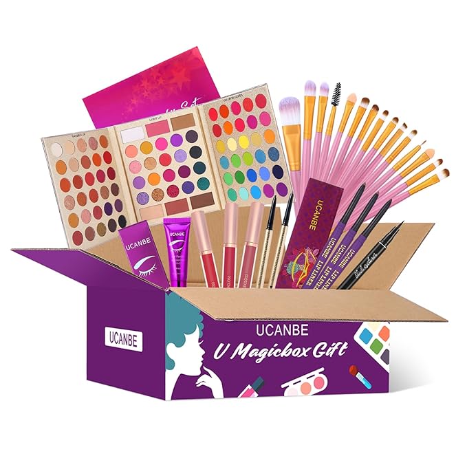 UCANBE Makeup Set for Women Full kit, Included 86 Color Eyeshadow Palette with 15pcs Make Up Brushes, Eyeliner Pen, Eye Primer, Eyebrow Pencil, Lip liner and Liquid Lipstick All in One Gift Set-Velvo Beauty