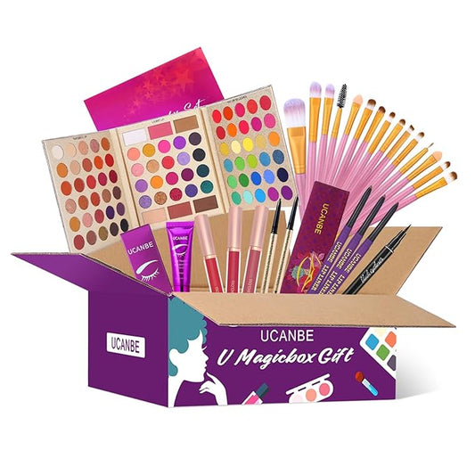 UCANBE Makeup Set for Women Full kit, Included 86 Color Eyeshadow Palette with 15pcs Make Up Brushes, Eyeliner Pen, Eye Primer, Eyebrow Pencil, Lip liner and Liquid Lipstick All in One Gift Set-Velvo Beauty
