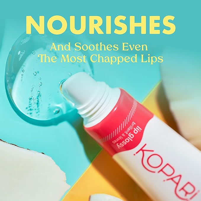 Kopari Coconut Lip Glossy Clear - Hydrating and Moisturizing Coconut Oil, Vitamin E and Shea Butter Lip Gloss With 100% Organic Coconut Oil, Non GMO, Vegan Sulfate Free (4 Pack)-Velvo Beauty