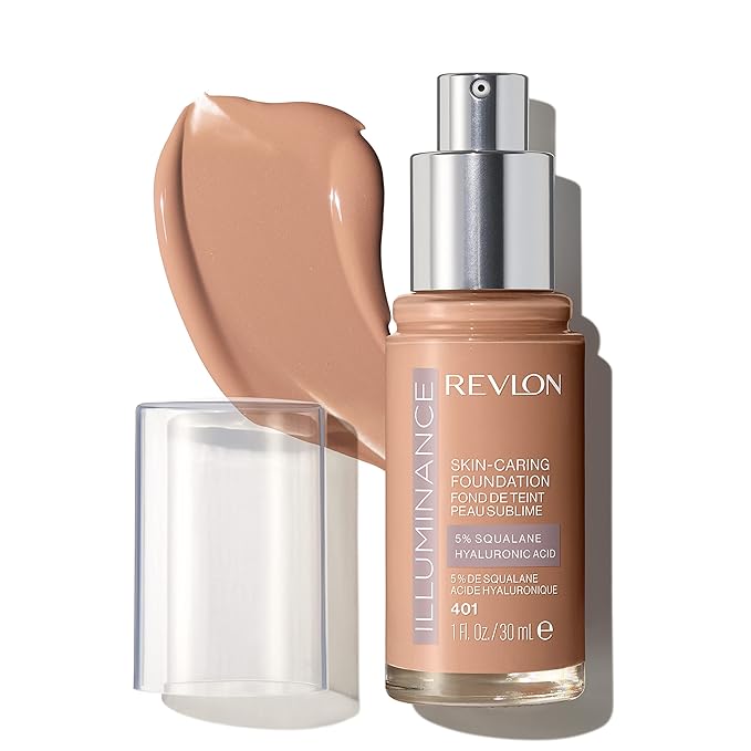 Revlon Illuminance Skin-Caring Liquid Foundation, Hyaluronic Acid, Hydrating and Nourishing Formula with Medium Coverage, 401 Light Coffee (Pack of 1)-Velvo Beauty