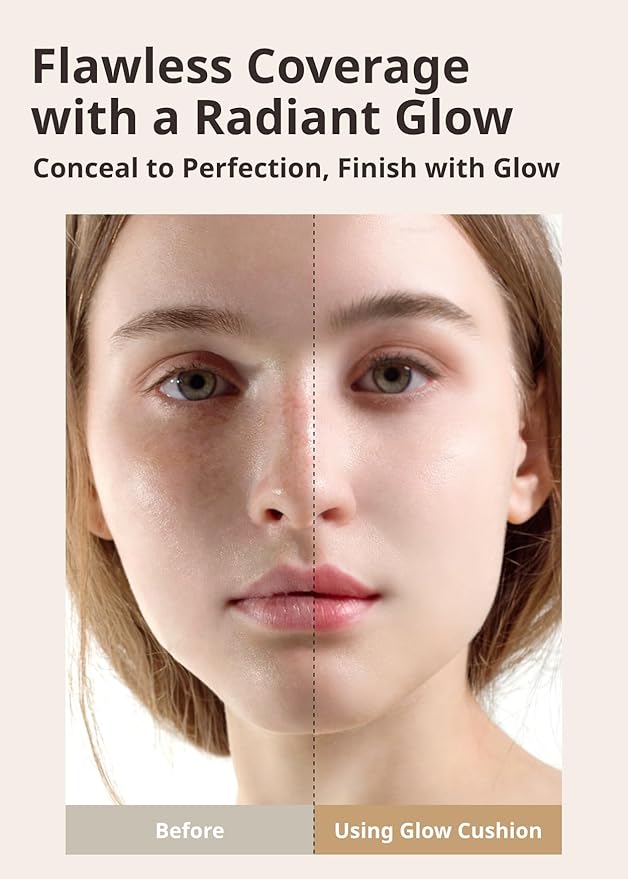 MISSHA Glow Cushion No.13 Light Beige for Fair Skin Radiant & Moisturizing Skin with Buildable Coverage-Velvo Beauty