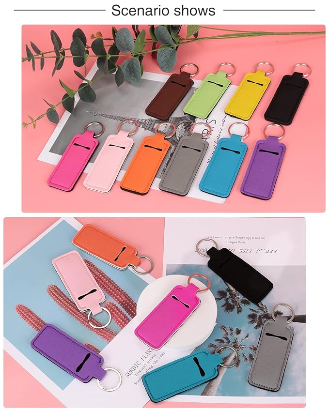 Chapstick Holder Lip Balm Sleeve Pouch Chapstick Holder With Clip Lipstick Lip Gloss Holder Stocking Stuffers Gift for Women (ten pcs)-Velvo Beauty