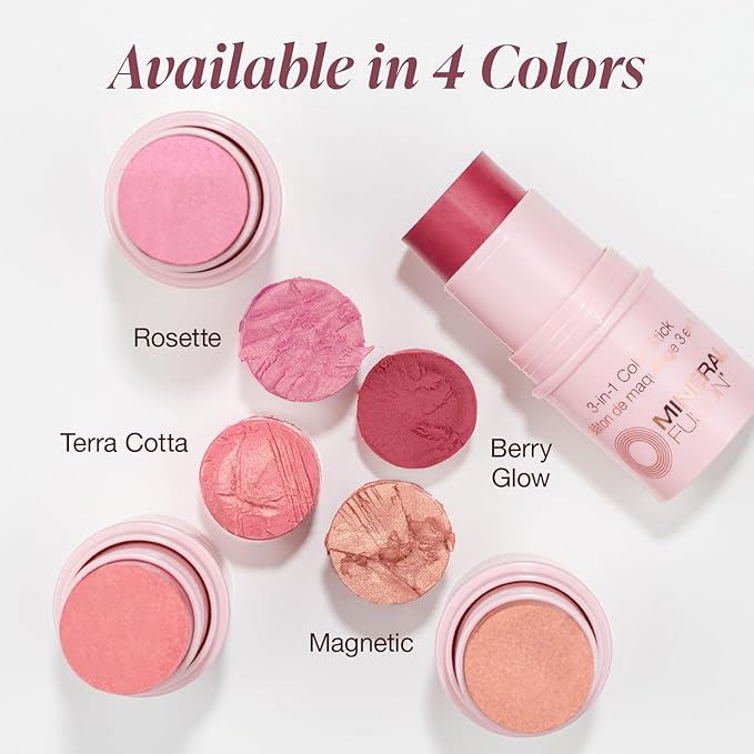 Mineral Fusion 3-in-1 Color Stick, Instant Color Pop and Blush for Cheeks, Creamy Lightweight Formula, Multi-Use Eye, Face, and Lip Makeup, Terra Cotta-Velvo Beauty