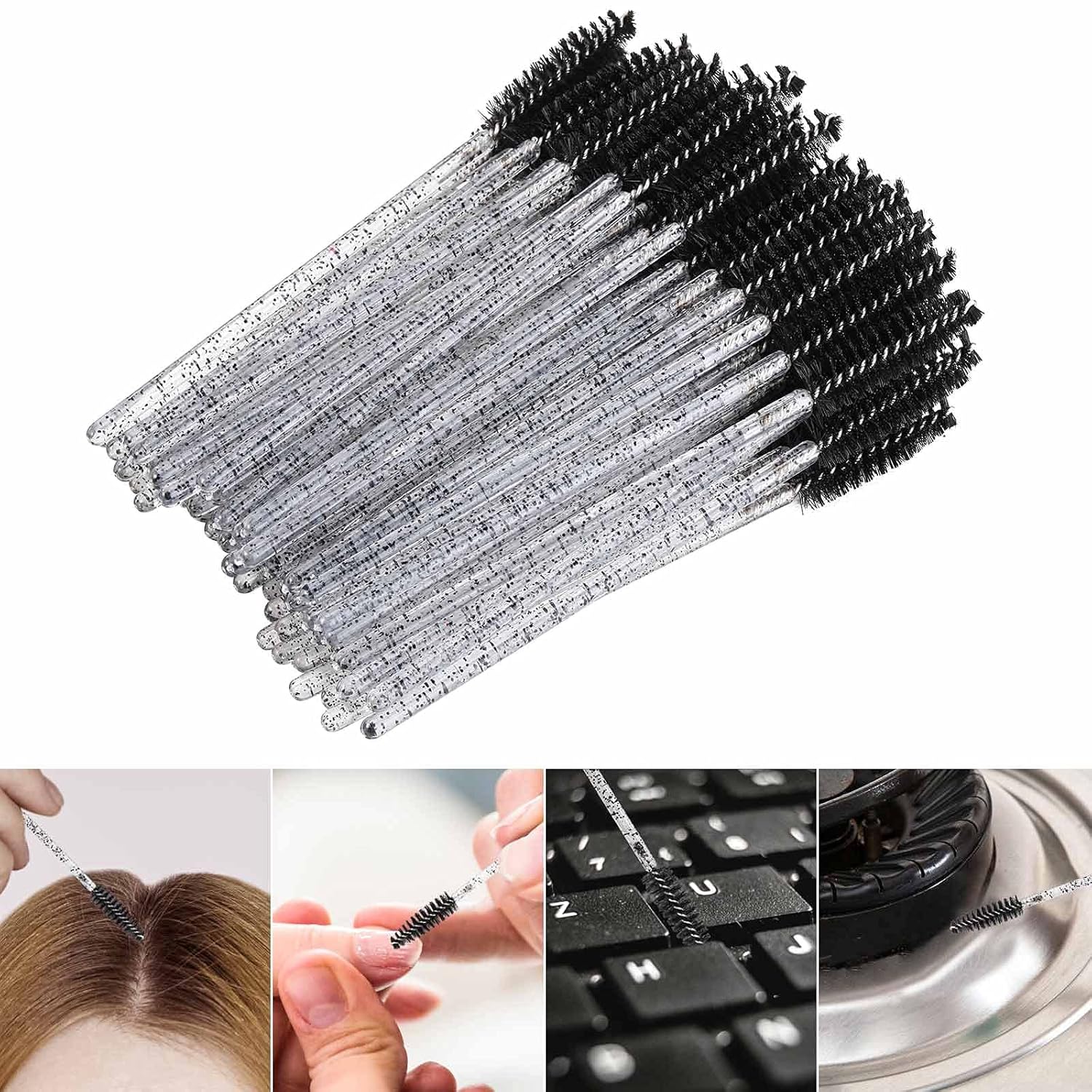 Tbestmax 1000 Disposable Mascara Wands Eyelash Brush Spoolies for Eyebrow Eye Lash Extension Black-Velvo Beauty