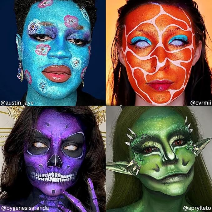 Mehron Makeup Paradise Makeup AQ 8 Color Metallic Palette | Magnetic Refillable Body Paint & Face Paint Palette | Professional Water Activated Makeup for Costumes, SFX, Halloween, & Cosplay-Velvo Beauty