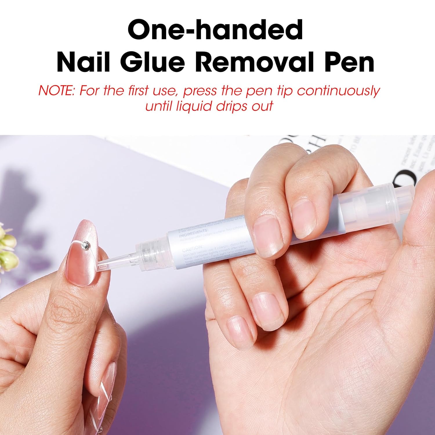 Gellen Nail Glue Remover, 2 Pcs Upgraded Glue Remover Pen for Press on Nails, Non Acetone Press on Removal, 10s Quick Remove for Nail Tips Fake Nails Solid Glue Gel-Velvo Beauty