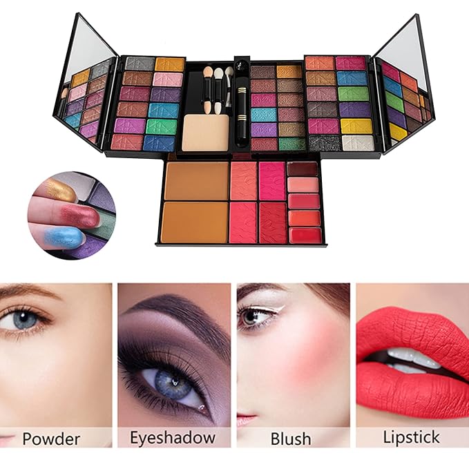 All In One Makeup Gift Kit Portable Contour Palette including 36 Eyeshadow Palette, Lip Gloss, Glitter Cream, Concealer, Blusher, Bronzer, Highlight and Contour - Teen Girl Gifts Trendy Stuff-Velvo Beauty