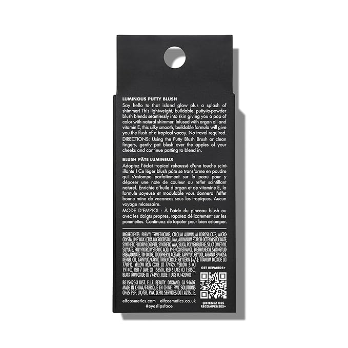 e.l.f. Luminous Putty Blush, Putty-to-Powder, Buildable Blush With A Subtle Shimmer Finish, Highly Pigmented & Creamy, Vegan & Cruelty-Free, Maui-Velvo Beauty