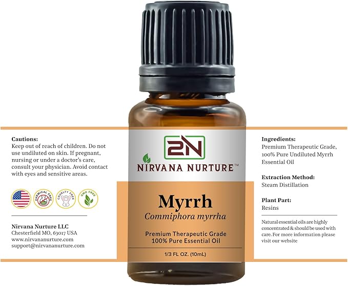 Myrrh Essential Oil 100% Pure Premium Therapeutic Grade, Undiluted - Aromatherapy Diffuser for Calm and Relaxation, Skin Care, Hair Care-Velvo Beauty