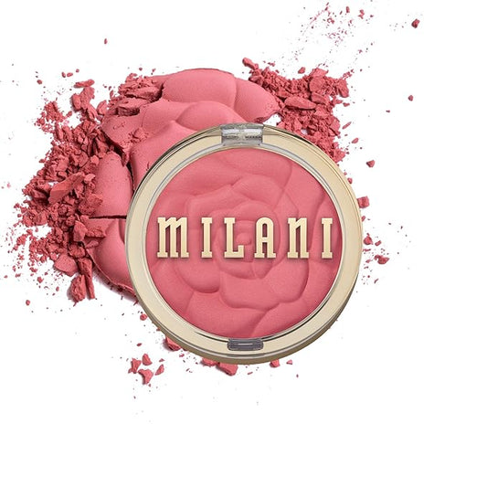 Milani Rose Blush, Powder Blush for Cheeks, Cruelty Free Makeup - Shape, Contour & Highlight Face for a Natural Matte Finish -Wild Rose-Velvo Beauty