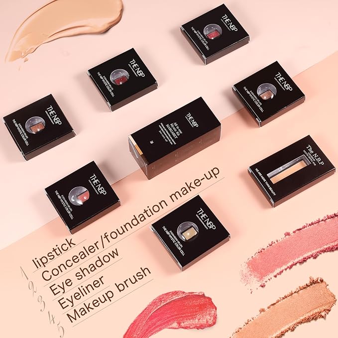 Portable Professional Makeup Kit,Mini Professional Makeup Kit Eyeshadow Palette Lip Gloss Concealer,Lipstick shape and size,7 Color-Velvo Beauty