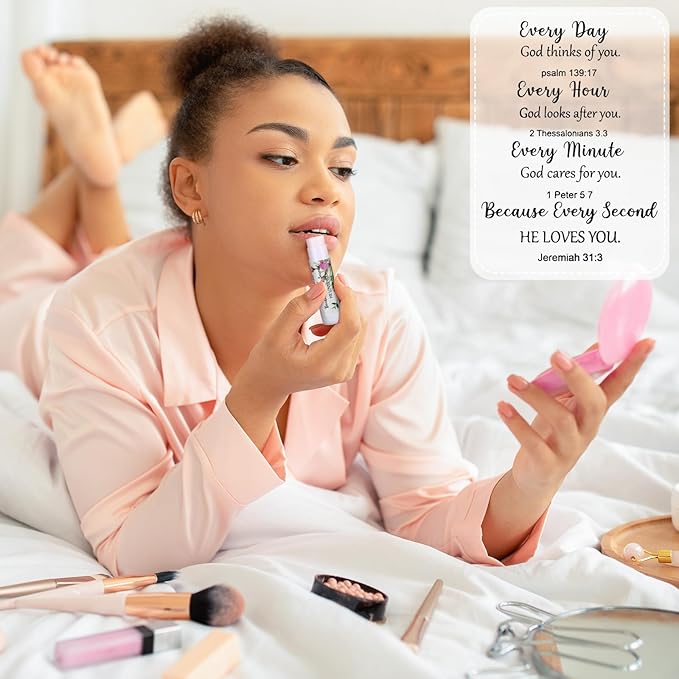 50 Pcs Lip Balm Bulk Christian Gift for Women Faith Religious Bible Verse Lip Balm Inspirational Gift Scripture Moisturizing Lip Care Product for Coworker Friend Sister Teacher Birthday-Velvo Beauty