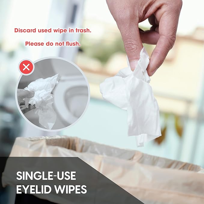 Clear C Eyelid Wipes Pre-Moistened for Dry Eyes – Rinse Free Eye Lid Cleaning Wipes – Individually Wrapped Travel Eye Wipes, 3 Boxes of 30-Velvo Beauty