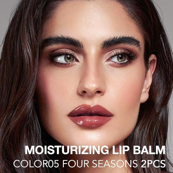 2Pcs Tinted Lip Balm Moisturizing Lipstick – Deep Rose Colored Bean Paste Sheer Hydrating Lip Color for Dry Lips – Nourishing Lip Balm for All Women with a Subtle Natural Scent (S05 & S05)-Velvo Beauty