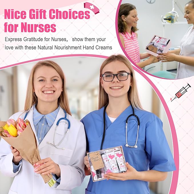 Nurse Appreciation Gifts Set Thank You Gifts Lip Balm Hand Cream for Dry Cracked Hands with Organza Bags Thank You Tags Jute for Party Holiday Nurse' Day(24 Sets)-Velvo Beauty