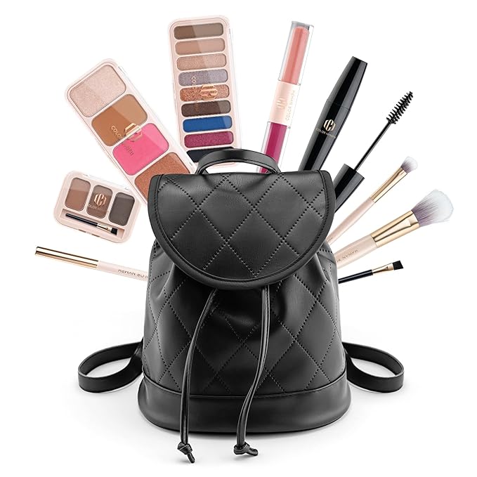 Color Nymph Makeup Kit for Women, Makeup Gift Set All In One Travel Backpack for Girls With Eyeshadow,Mascara, Lipgloss, Highlighter, Blush, Eyeliner pencil (Bag C)-Velvo Beauty