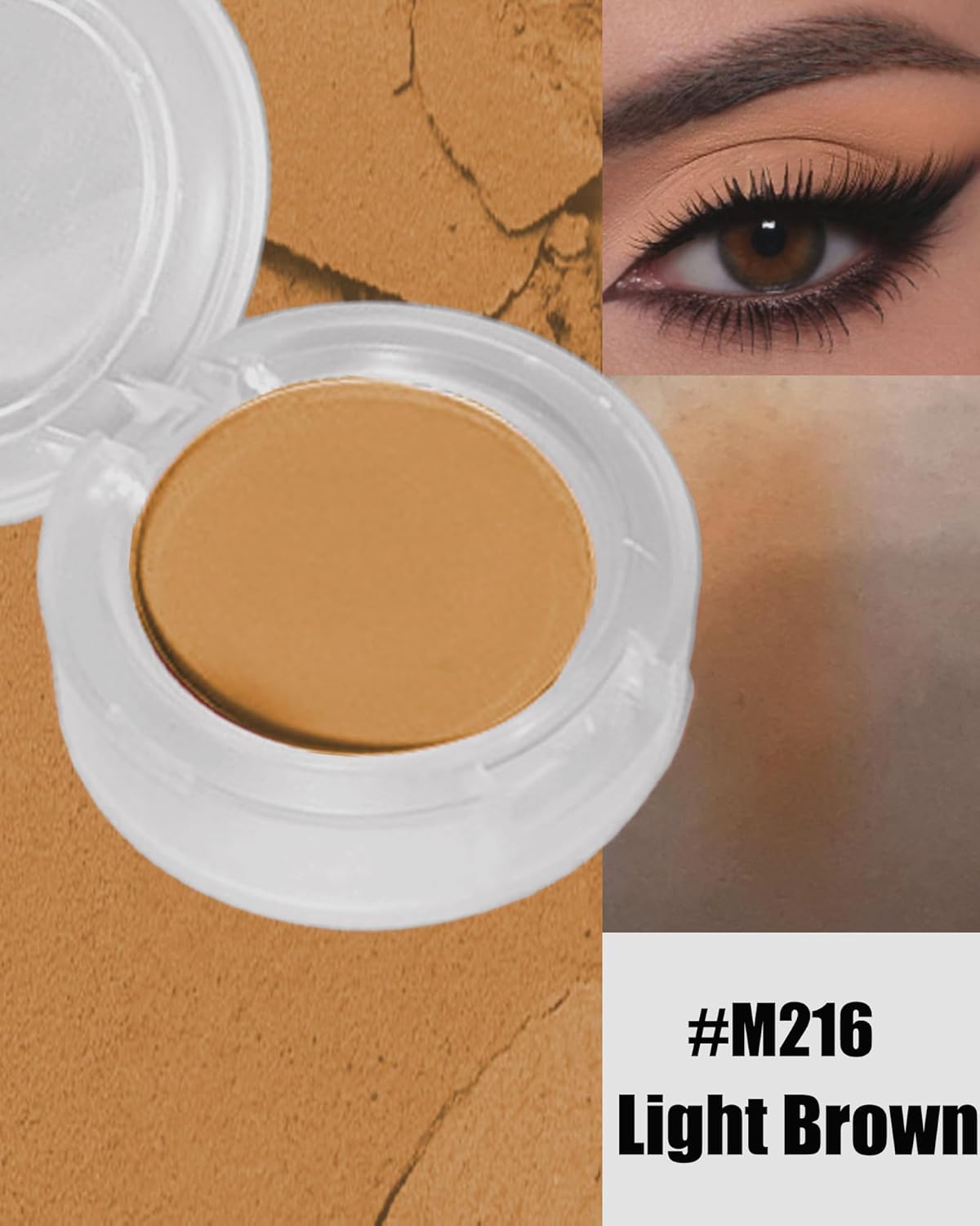 Single Matte Eyeshadow, Light Nude Brown Eye Shadow Palette Makeup for Older Women, High Pigment Waterproof Pressed Eye Shadows Powder with Smooth Lightweight,Blendable for Daily Eye Look-216-Velvo Beauty