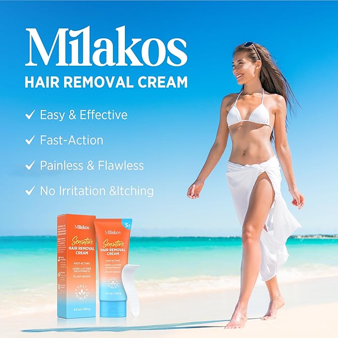 Hair Removal Cream for Women - 5-Minute Painless Depilatory for Sensitive Skin & Bikini Area - Plant-Based, No-Irritation Formula for Legs, Arms & Underarms-Velvo Beauty