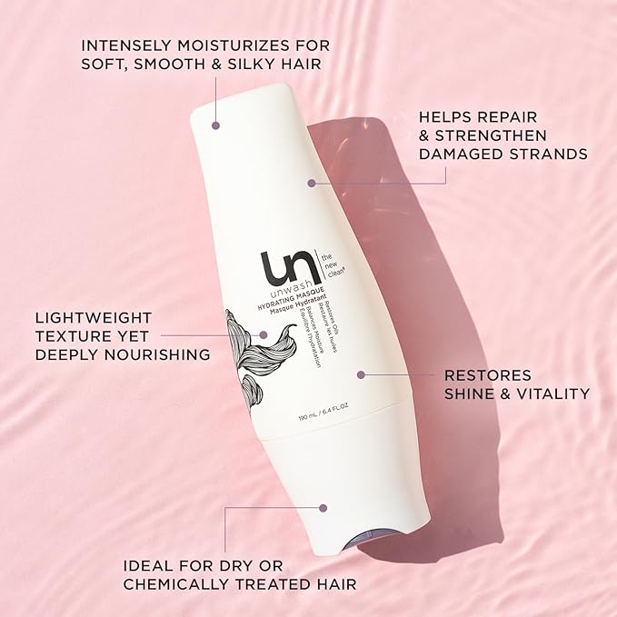 unwash Hydrating Hair Masque - Deep Conditioning & Restorative Hair Treatment for Damaged, Dry & Colored Hair, Sulfate & Paraben Free, Made w/Argan and Coconut Oils, 13.5 Fl Oz-Velvo Beauty