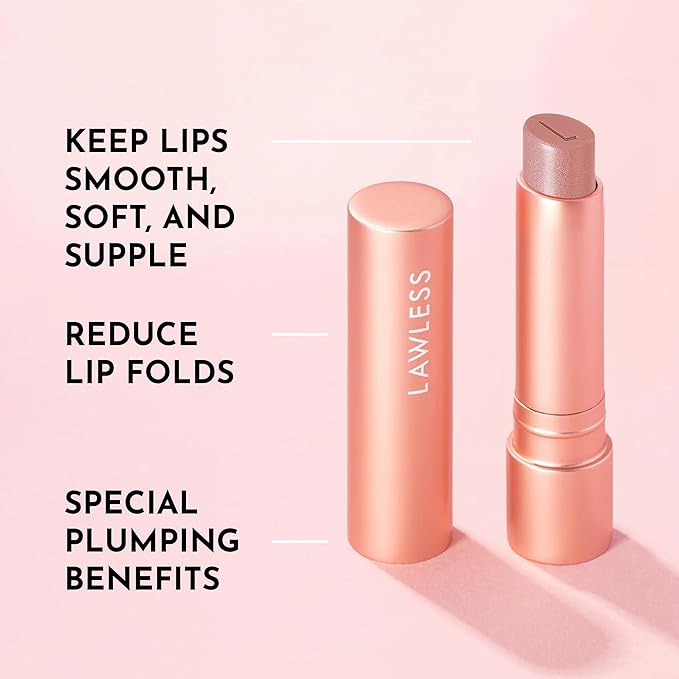 Lawless Forget the Filler Lip Plumping Line Smoothing Tinted Balm - Sweetie - Premium Tinted Lip Balm with Natural Ingredients to Plump and Smooth Lips for a Firmer, Fuller Look - 0.09 oz-Velvo Beauty