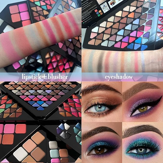 130 Color All In One Makeup Gift Set for Women Professional Makeup Kit Include 80 Eyeshadow, 20 Lipstick,15 Eyebrow Gel,5 Blusher,5 Contour & 5 Conclealer Makeup Palette Kit-Velvo Beauty