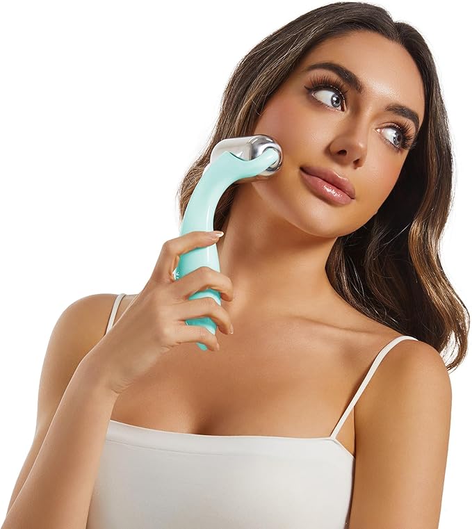 Greenstalk Ice Roller for Face & Eyes – Medical-Grade Stainless Steel Cooling Face Roller for Puffiness Relief, Dark Circles, Skincare Routine – Dual Cold & Warm Therapy, Ergonomic Design (Blue)-Velvo Beauty