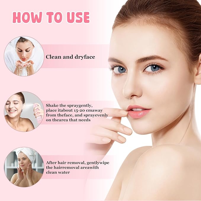 Hair Identifier Spray for Face Shaving, Moisturizing and Skin Care Dermaplaner Spray,Skin Body Hair Identifier Comfortable Face Shaving Powder (Pink 2Pack)-Velvo Beauty