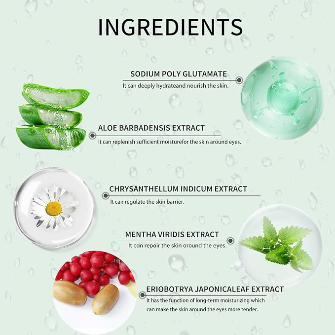 Aloe Vera Eye Masks - 60 Pcs - Reduce Puffy Eyes & Dark Circles, Firm & Improve Under Eye Skin, Pure Natural Extracts for Youthful Appearance & Reduction of Fine Lines and Wrinkles-Velvo Beauty