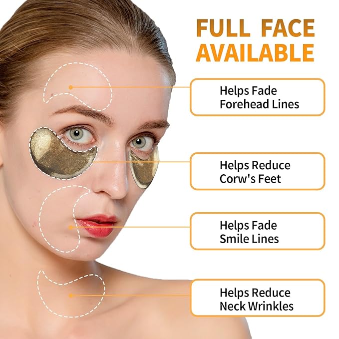 Black Truffle Gold Under Eye Patches - 60pcs Hyaluronic Acid Eye Masks for Moisturizing, Collagen Eye Gel Pads Removing Dark Circles,Wrinkles,Puffiness And Bags-Velvo Beauty