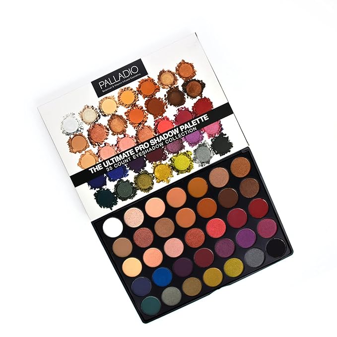 Palladio Ultimate Pro Eyeshadow Palettes, Professional and Personal Use, 35 High Pigmented Powder Colors, Matte, Shimmer, Satin Finishes, Long Lasting (SPRING 2020)-Velvo Beauty