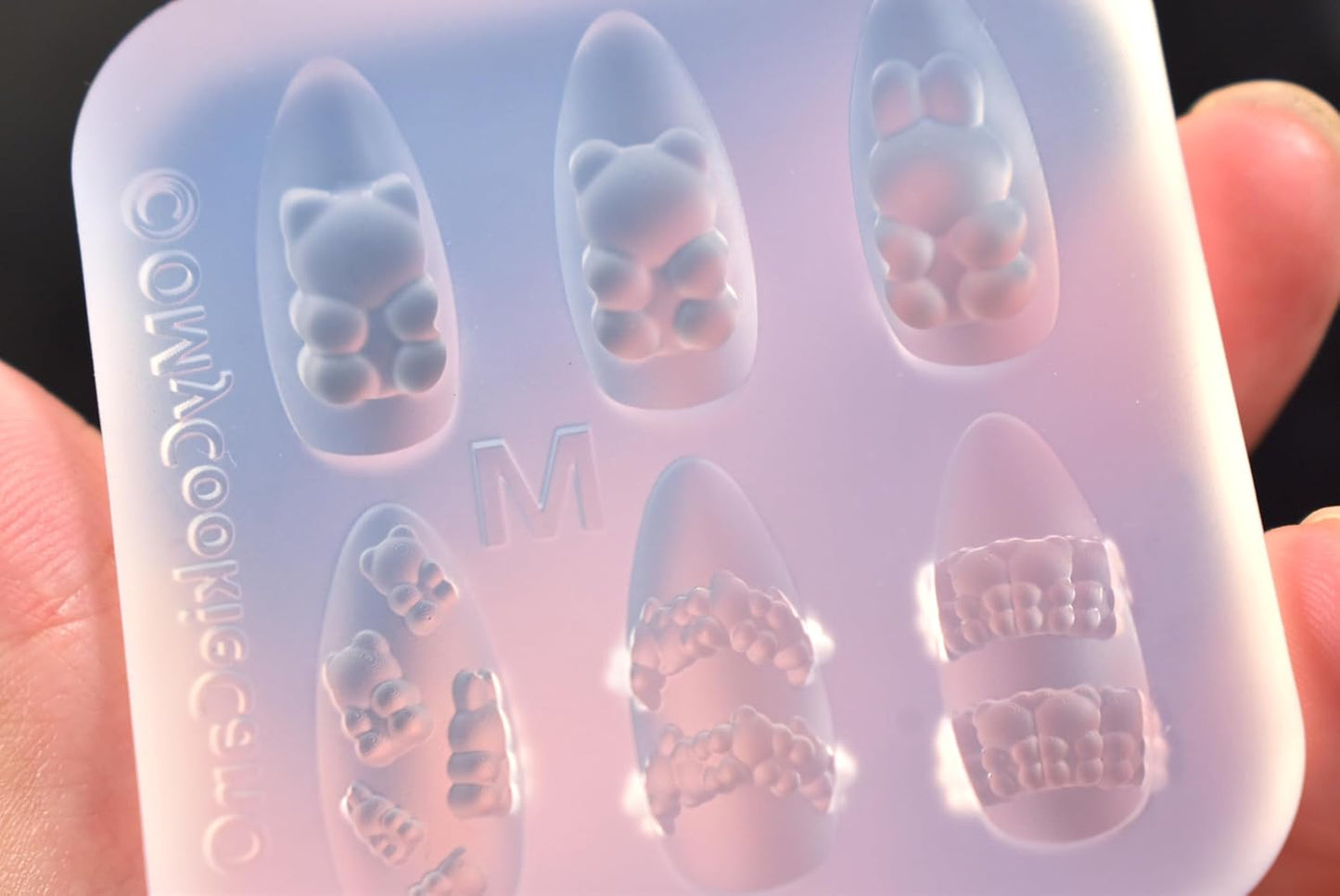 Silicone Nail Art Molds Cute Little Bear Charm Design Carving Template Resin Mold Nail Accessories for Women DIY Manicure Supplies-Velvo Beauty