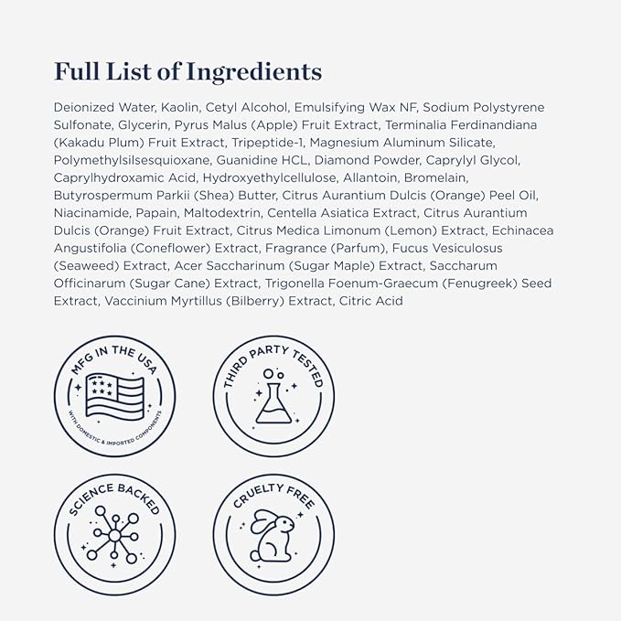 Firm + Balance Mineral Mask for Aging Skin- Exfoliating Clay Mask for Evening Complexion- Lift, Firm, Tighten Skin w/Pineapple & Papaya Enzymes, Tripeptides, Kakadu Plum-Velvo Beauty