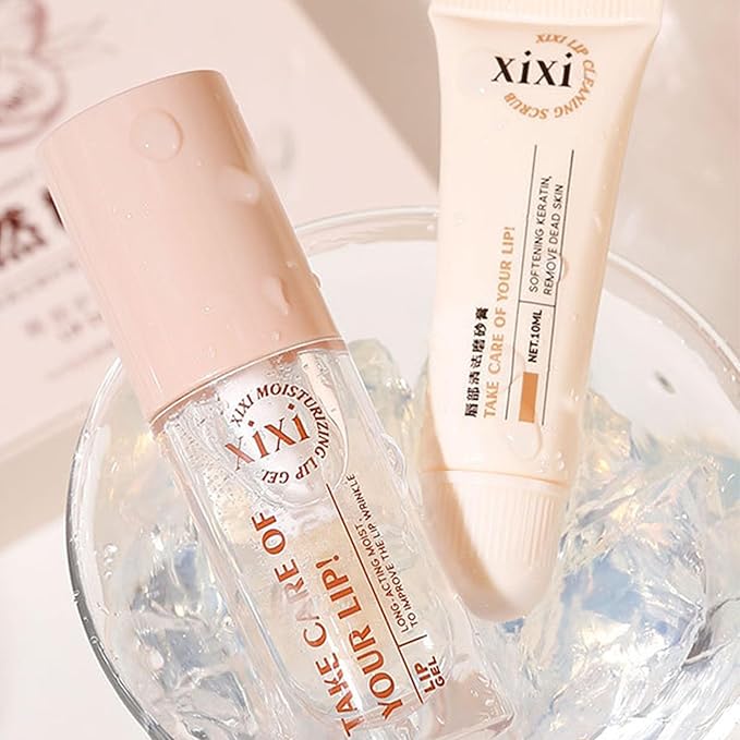 Lip Care Lip Scrub And Moisturizing Gel Set Sleeping Exfoliating Natural plant Oil Korean Therapy For Fuller Plumper-Velvo Beauty