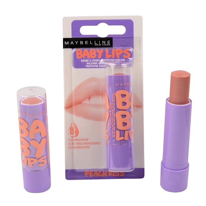 Maybelline Baby Lips Moisturizing Lip Balm SPF 20, Peach Kiss 0.15 oz (Pack of 2)-Velvo Beauty