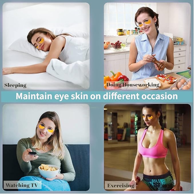 Golden Under Eye Patches for Puffy Eyes & Eye Bags & Wrinkles, Under Eye Patches for Dark Circles,Collagen for Eye Bags, Under Eye Collagen Patches-Velvo Beauty