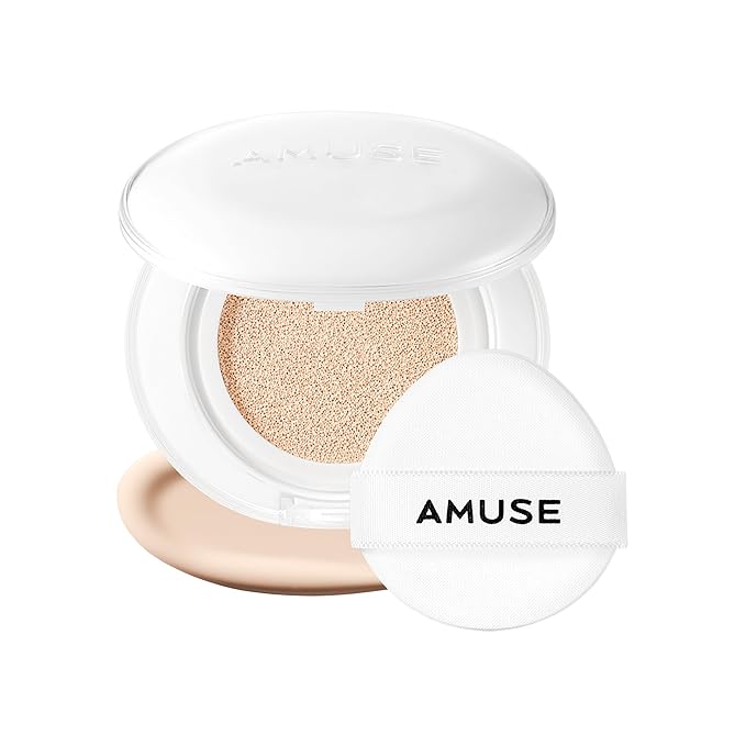Amuse SEOUL Ceramic Skin Perfector Cushion Foundation 1.5 NATURAL | Long-lasting, Lightweight, Semi-matte, Flawless Coverage, Hypoallergenic, Vegan, Korean Beauty (15g / 0.52oz.) oz.)-Velvo Beauty
