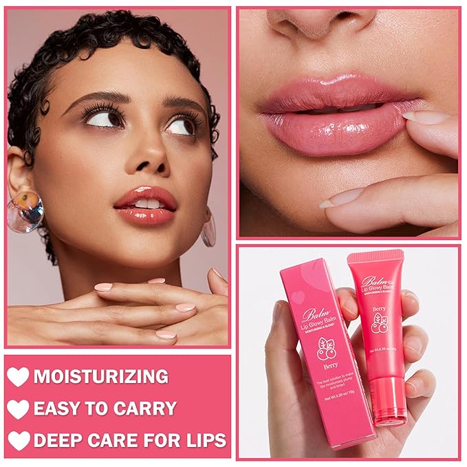 Lip Glowy Balm Moisturizing Lip Balm Plumping Lip Gloss Lip Sleeping Mask Lip Butter Balm Day Night Lip Care Glowy Lip Balm - Peach-Velvo Beauty