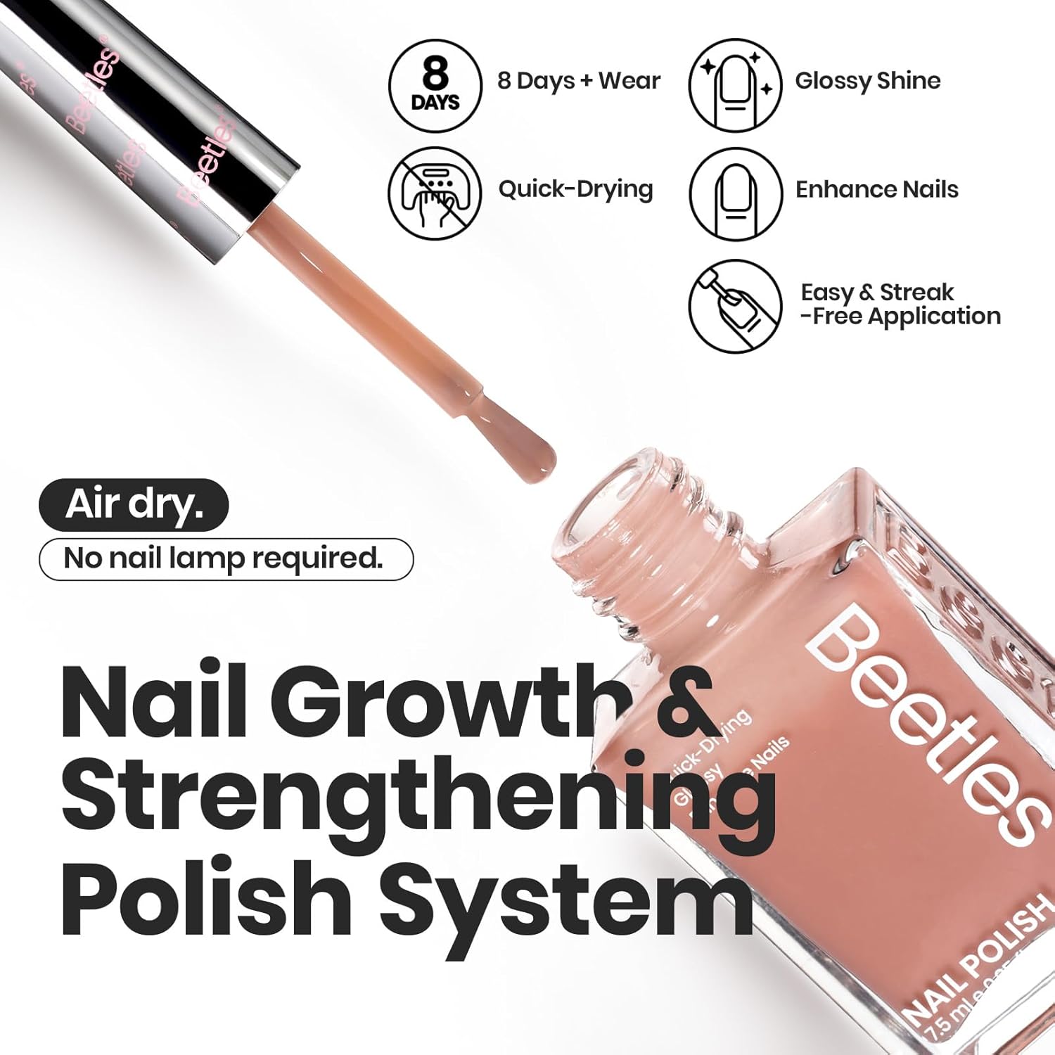 Beetles Jelly Nail Polish Set P186,6 Colors Burgundy Pink Nude Quick Dry Nail Polish Fingernail Fast Drying & Long Lasting Nail Strengthener Polish-Velvo Beauty