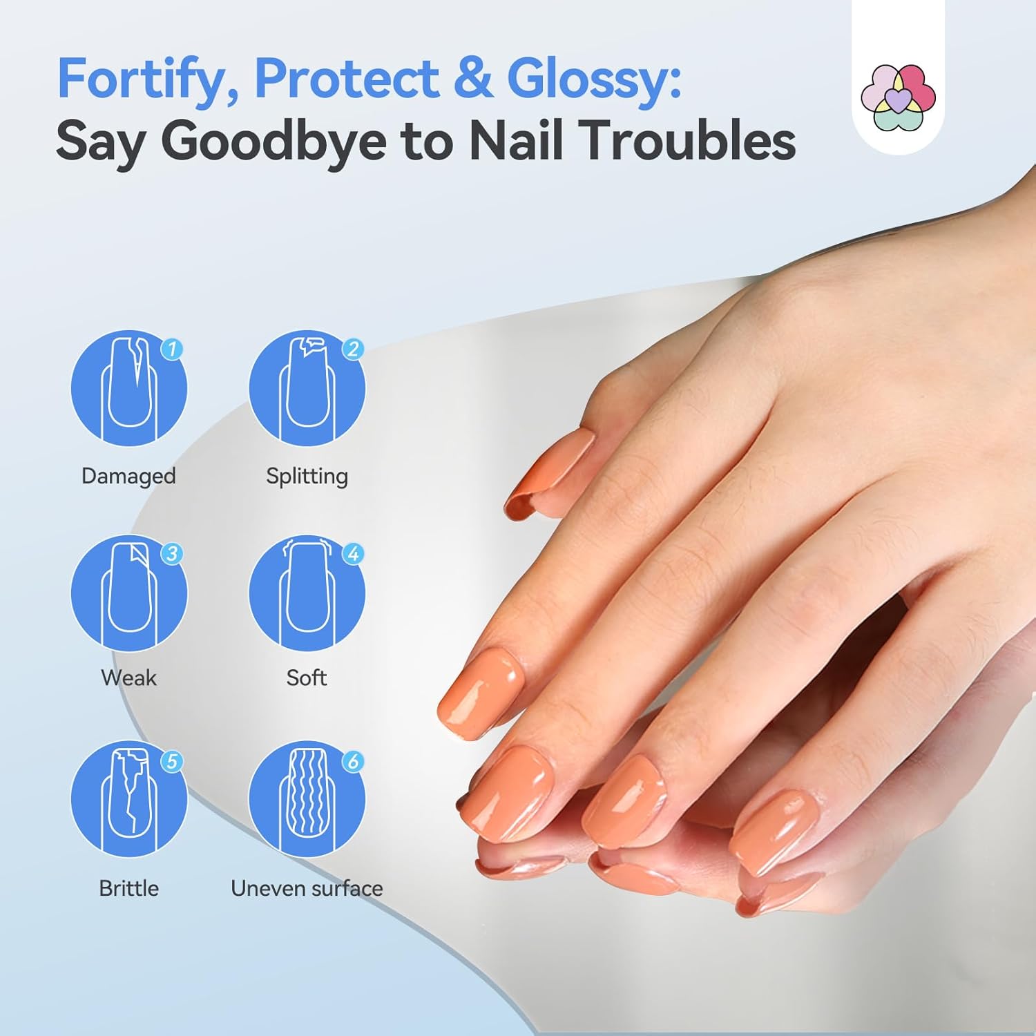 SAVILAND Advanced 3-in-1 Base & Top Coat & Nail Strengthener: Quick Dry Clear Nail Polish Nail Strengthener and Growth for Nail Treatment Repair Damaged Nails Care, Glossy Effect 0.5 fl oz-Velvo Beauty