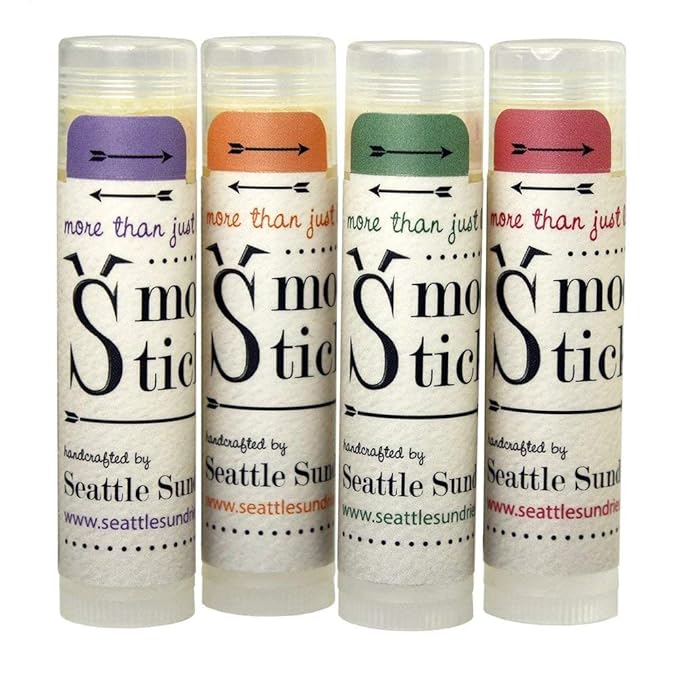 Smooch Stick All Natural Lip Balm Set for Women, Men & Kids with Beeswax & Shea Butter - Fruit, Floral, Herbal Flavors Variety Pack - Small Gift Idea - Seattle Sundries-Velvo Beauty