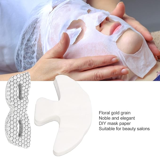 ZJchao Disposable Eye Forehead Masks, Eye Forehead Mask Paper Silk DIY Soft Disposable Hydrating Eye Care Paper Facial Eye Pads Spa DIY Clear Eye Mask Paper Beauty Sheets for Home Beauty-Velvo Beauty
