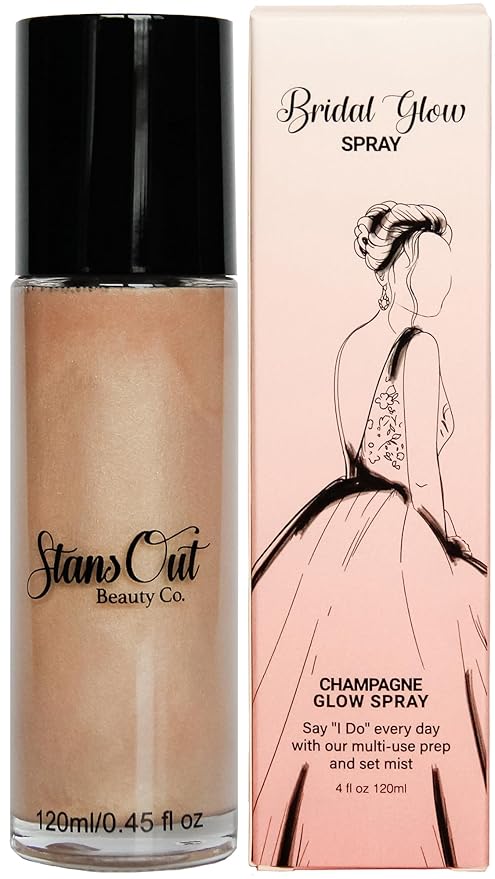 StansOut Beauty Co Bridal Glow Setting Spray | Dewy Illuminating Face Mist Fixing Spray for Makeup Finish | Long-Lasting Makeup Setting Spray for Face Paint, Dewy Finish, and Mature Skin 120ml-Velvo Beauty