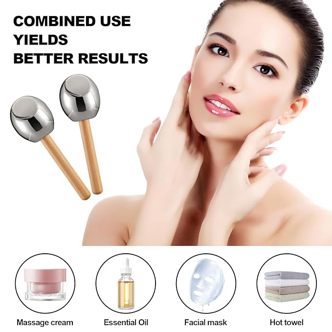 Ice Globes-Facial Skin Care Tools for Women,Ice Globes for Face-Unbreakable Steel Cooling Roller,Cryo Sticks for Face -Tighten Skin and Reduce Puffiness-Velvo Beauty