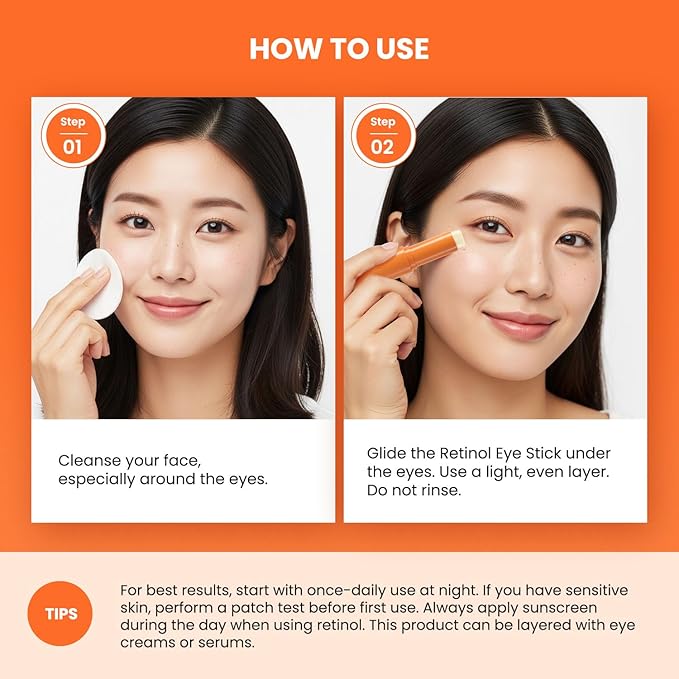 VELAMO ADVANCED Retinol Eye Balm Stick: Under Eye Cream for Dark Circles Puffiness Eye Bags Wrinkles Fine Lines - Korean Skincare Formula with Collagen, Niacinamide, Peptides & Hyaluronic Acid 2 Packs-Velvo Beauty